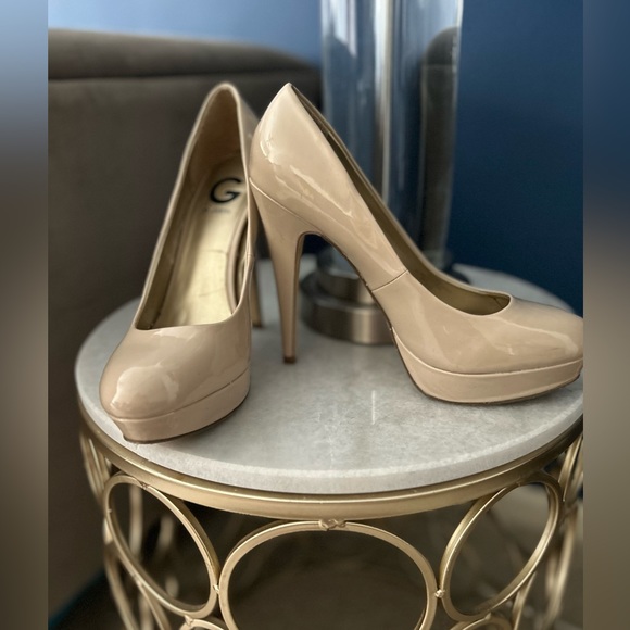 G by Guess Shoes - G By Guess Nude Pumps Patent GG WINNA Platform Heel Stiletto Shoes Size 8.5